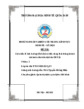 Các nhân tố ảnh hưởng đến hành vi tiêu dùng thời trang nhanh của sinh viên trên địa bàn Hà Nội | Bài tập nhóm môn Nghiên cứu khoa học