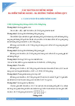 Các bài toán chứng minh ba điểm thẳng hàng – ba đường thẳng đồng quy