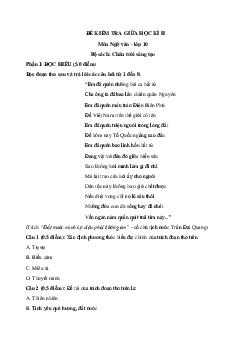 Đề thi giữa học kì 2 môn Ngữ văn 10 sách CTST - Đề 2