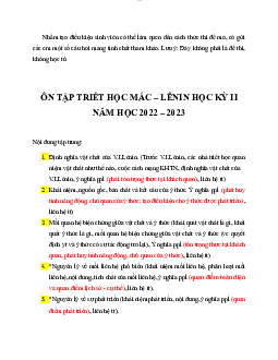 Ôn tập Triết học Mác - LêninTriết học Mác - Lênin | Trường Đại học CNTT Thành Phố Hồ Chí Minh