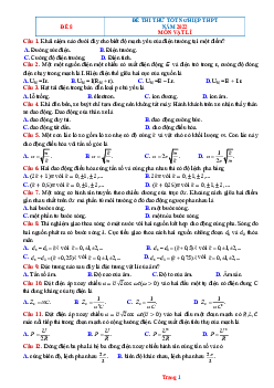 Đề thi thử THPT 2022 môn Lý - Đề 8 (có lời giải)