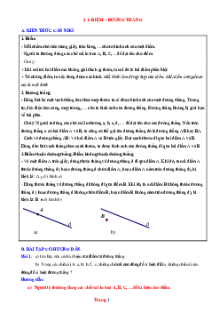 Phương pháp giải Bài 1: Điểm - Đường thẳng Toán 6 CTST