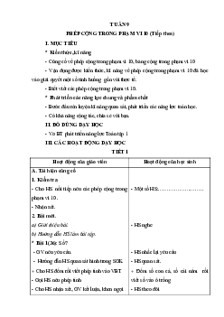 Giáo án môn Toán 1 - Tuần 10 | sách Cánh Diều (Cả năm)