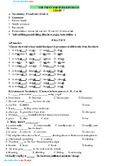 Đề cương ôn tập giữa HK1 Anh 7 global môn English  | Trường đại học kinh doanh và công nghệ Hà Nội