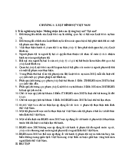 Tổng hợp lý thuyết và bài tập ôn tập môn Luật Hình sự - phần chung