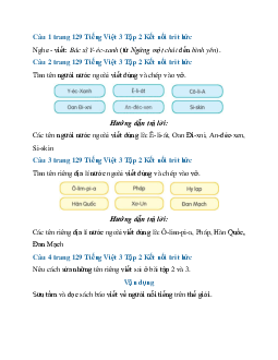Giải SGK Tiếng Việt 3 trang 129 Bài 29: Bác sĩ Y-éc-xanh - Viết | Kết nối tri thức