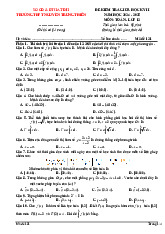 Đề giữa kỳ 2 Toán 12 năm 2024 – 2025 trường THPT Nguyễn Trung Thiên – Hà Tĩnh có đáp án