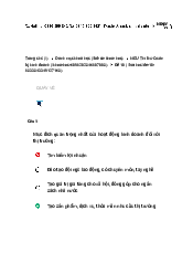 Đề 4 trắc nghiệm - Quản trị kinh doanh| Đại học Kinh Tế Quốc Dân