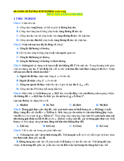 Đề cương ôn tập học kỳ 2 Lý 10 Cánh diều có đáp án