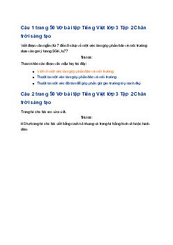 Giải Ôn tập giữa học kì 2 - Tiết 7 trang 50 VBT Tiếng Việt lớp 3 Tập 2 Chân trời sáng tạo