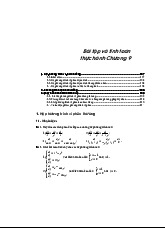Bài tập và tính toán thực hành Chương 9 | Phương trình vi phân đạo hàm riêng | Trường Đại học Khoa học Tự nhiên, Đại học Quốc gia Hà Nội