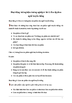 Giải Hoạt động trải nghiệm 6: Em tập làm nghề truyền thống | Kết nối tri thức