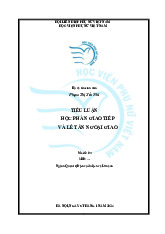 Tiểu luận học phần Giao tiếp và lễ tân ngoại giao môn Quản trị du lịch | Học viện Phụ nữ Việt Nam