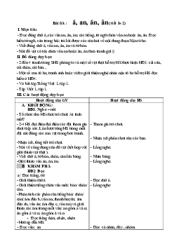 Giáo án môn Tiếng Việt 1 - Tuần 8 | sách Cùng học để phát triển năng lực