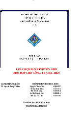 Tiểu luận Quản lý Vật tư Tồn kho - KHUM: Mô hình cho Công ty Việt Tiến | Môn Quản lý dự án công nghiệp - Đại học Cần Thơ
