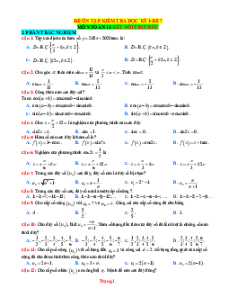 Đề thi học kỳ 1 Toán 11 Kết nối tri thức - Đề 7 (có đáp án)