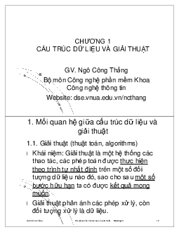 Chương I Cấu trúc dữ liệu và giải thuật | Học viện Nông nghiệp Việt Nam