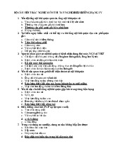 Bộ câu hỏi trắc nghiệm ôn thi tay nghề điều dưỡng hạng IV - Tài liệu tổng hợp