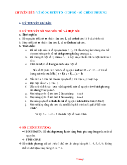 Chuyên đề bồi dưỡng HSG Toán 6: Số nguyên tố-Hợp số-Số chính phương