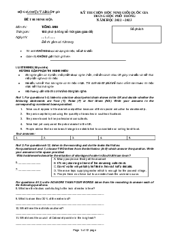 Kì thi chọn học sinh giỏi quốc gia năm học 2022 – 2023 môn Tiếng Anh