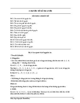 Phương pháp giải các dạng toán chuyên đề số nguyên toán 6