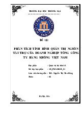 Phân tích tình hình quản trị nguồn tài trợ của doanh nghiệp Tổng công ty hàng không Việt Nam | Bài thảo luận quản trị tài chính