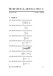 Đề thi chuỗi số, chuỗi hàm - Giải tích 2 | Trường đại học Bách Khoa, Đại học Đà Nẵng