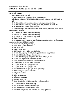 Bộ câu hỏi trắc nghiệm ôn tập học phần Nguyên lý kế toán