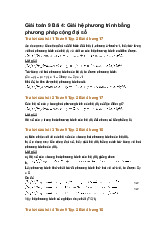 Giải toán 9 Bài 4: Giải hệ phương trình bằng phương pháp cộng đại số