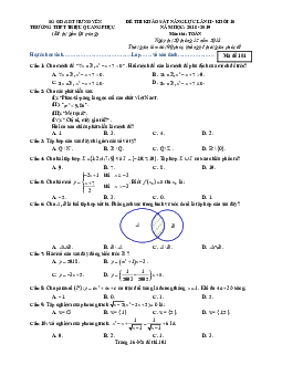 Đề khảo sát năng lực Toán 10 năm 2018 – 2019 trường Triệu Quang Phục – Hưng Yên lần 2