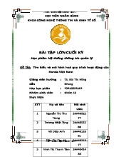 Báo cáo Mô hình hoá quy trình hoạt động của Honda Việt Nam môn Hệ thống thông tin quản lý | Học viện Ngân hàng