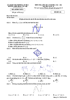 Đề giữa kỳ 1 Toán 12 năm 2022 – 2023 trường THPT Phan Văn Trị – Cần Thơ