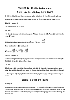 Giải Vật lí 10 Bài 19: Các loại va chạm | Chân trời sáng tạo