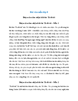 Văn mẫu Ngữ Văn lớp 8: Đoạn văn cảm nhận bài thơ Ta đi tới của Tố Hữu (4 mẫu) | Kết nối tri thức