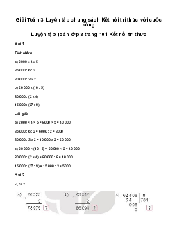 Giải Toán 3 Bài 72: Luyện tập chung | Kết nối tri thức