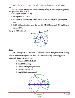 Tứ giác nội tiếp và các bài toán liên quan môn toán lớp 9
