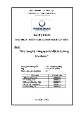 Xây dựng hệ thống quản lý đặt, trả phòng khách sạn | Bài báo cáo học phần Phân tích bà thiết kế phần mềm | Trường Đại học Phenikaa