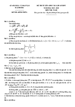 Đề tuyển sinh lớp 10 THPT năm 2019 – 2020 môn Toán sở GD&ĐT Hải Phòng