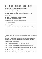 Phương trình phản ứng S + HNO3 → H2SO4 + NO2 + H2O