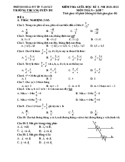 Đề giữa học kỳ 1 Toán 7 năm 2021 – 2022 trường THCS Nguyễn Du – Quảng Nam