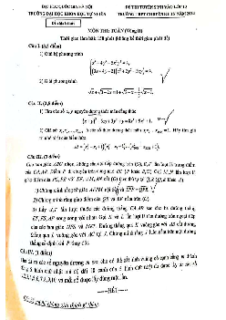 Đề thi tuyển sinh vào 10 môn Toán (Vòng 2) của trường THPT Chuyên KHTN năm học 2024 - 2025