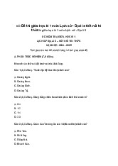 Đề thi giữa học kì 1 môn Lịch sử - Địa lí 5 Kết nối tri thức