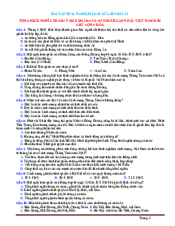 TOP 25 câu trắc nghiệm Lịch Sử 9 bài 23: Tổng khởi nghĩa tháng Tám năm 1945 và sự thành lập nước Việt Nam dân chủ cộng hòa (có đáp án)