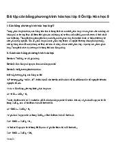 Bài tập cân bằng phương trình hóa học lớp 8