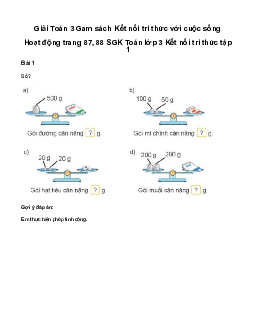Giải Toán 3 Bài 31: Gam | Kết nối tri thức