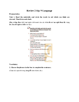 Review 2 lớp 9 Language