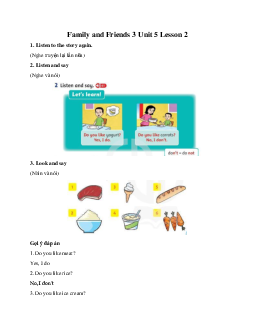 Family and Friends 3 Unit 5 Lesson 2 Do you like yogurt?