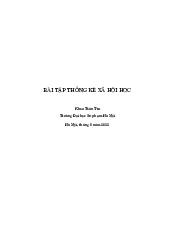 Ôn tập thống kê xã hội học 2022 | Trường Đại học Sư phạm Hà Nội
