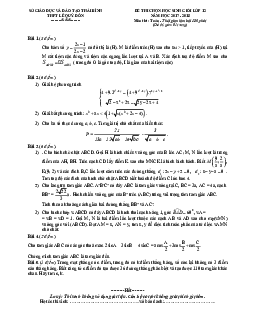 Đề thi chọn HSG Toán 12 năm học 2017 – 2018 trường THPT Lê Quý Đôn – Thái Bình