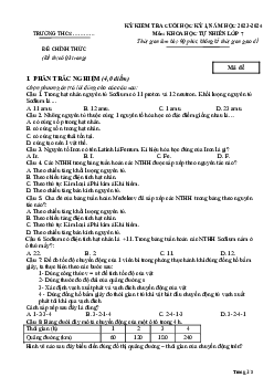 Đề thi học kì 1 môn Khoa học tự nhiên 7 năm 2023 - 2024 sách Kết nối tri thức với cuộc sống - Đề 7